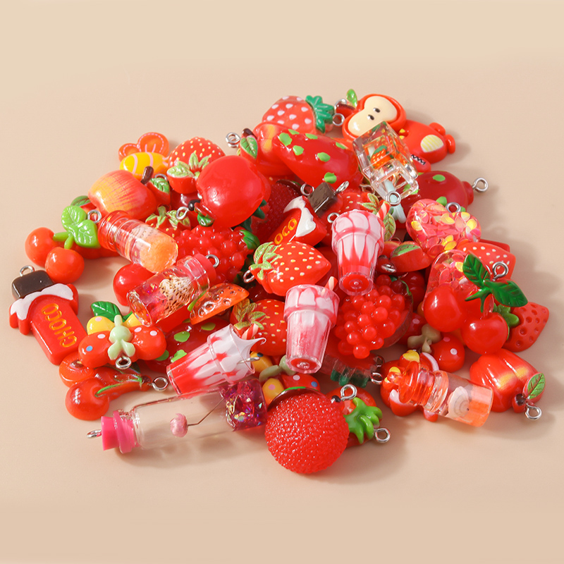 Dijes de resina con forma de corazón y Flor de Animal para pendientes, colgantes de collar hechos a mano, accesorios para hacer joyas, 10 piezas, 6 colores mezclados: Violeta