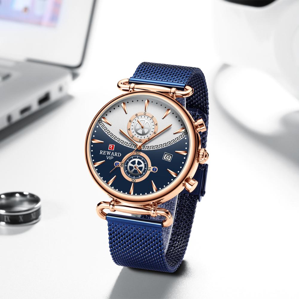 Belønning par ure luksus afslappet quartz herre ure mandlige armbåndsure ur homme часы женские top mærke reloj: Drengeblå