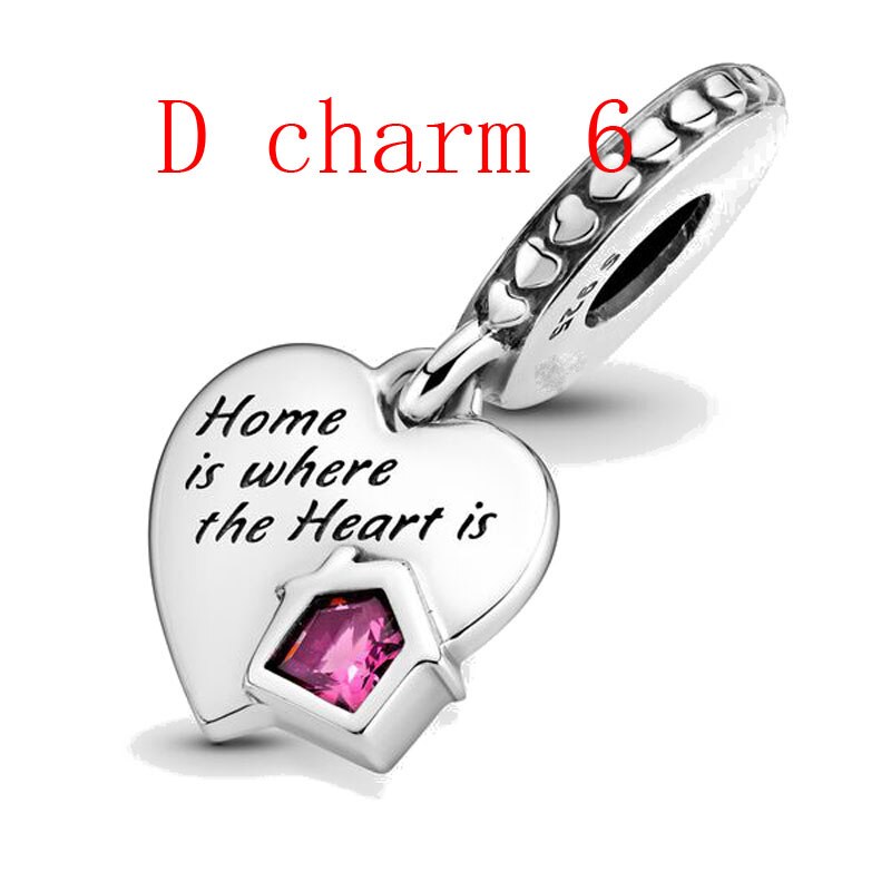 Love My Home Heart Dangle Charm diy beads dangle charm fit snake chain bracelet bangle P557: P557