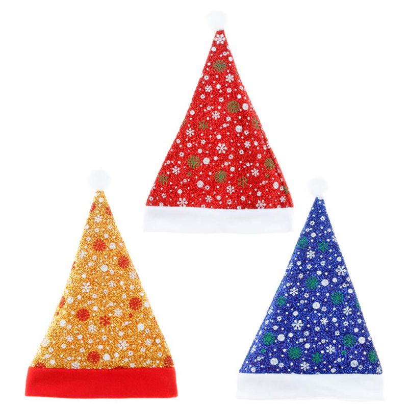 4 Stuks Kerst Kerstman Hoed Unisex Xmas Sneeuwvlok Cap Voor Festival Party Home Decoration