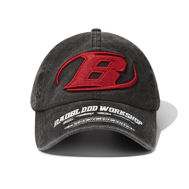 Berretto da baseball lavato Cappello a tesa larga Viso che dimagrisce Circonferenza della testa grande Coppia Berretto in rete di pizzo traspirante di marca alla moda: Default Title