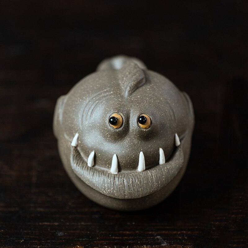 Statue de requin modèle fait à la main, ornements de table à thé, Sculpture yixing, en argile violette, thé, artisanat de bureau, décoration de service à thé