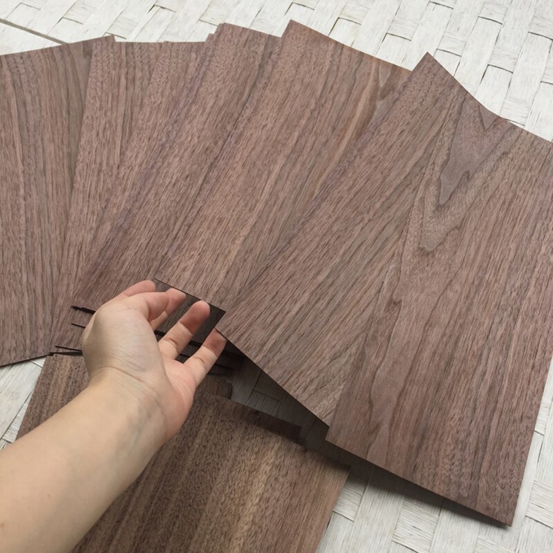 1 Dozijn 12 Stuks Natuurlijke Zwarte Walnoot Fineer Dunne Chips Speaker Renovatie Handgemaakte Diy Decoratieve Houten Plakken 14*16.5cm