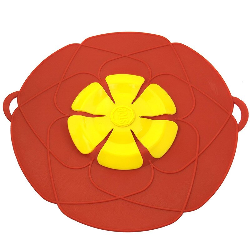 Spill Stopper Pot Lid Cover, Silicone Soup Boiled Anti-Spill Lids, FDA Free Boil Over Preventer Porridge Stopping Safeguards: Red