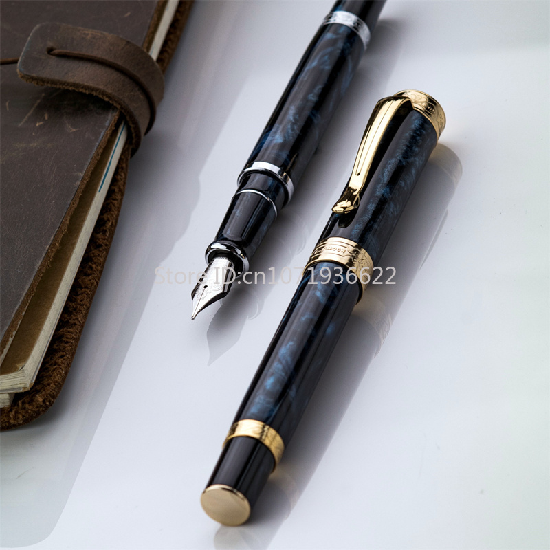 Pluma estilográfica Tangmoon D6 con tapa magnética, pluma de caligrafía de resina Premium, punta EF F para práctica de escritura y , suministros de oficina