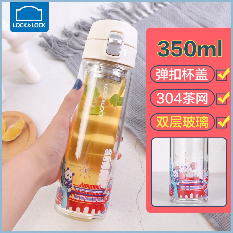 Infuser Glass Water Bottle Silicone Sleeve Gallon Tea Reusable Water Bottle Insulated Borraccia Termica House Decoration OO50BL: style4