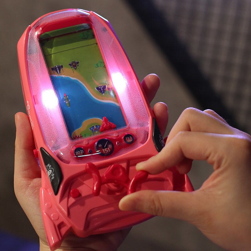 Handheld Game Speler Met Klassieke Ontwijken Vliegtuigen Spel, Real 3D Graphics En Stuurwiel Bediening, Vijf Snelheidsregeling