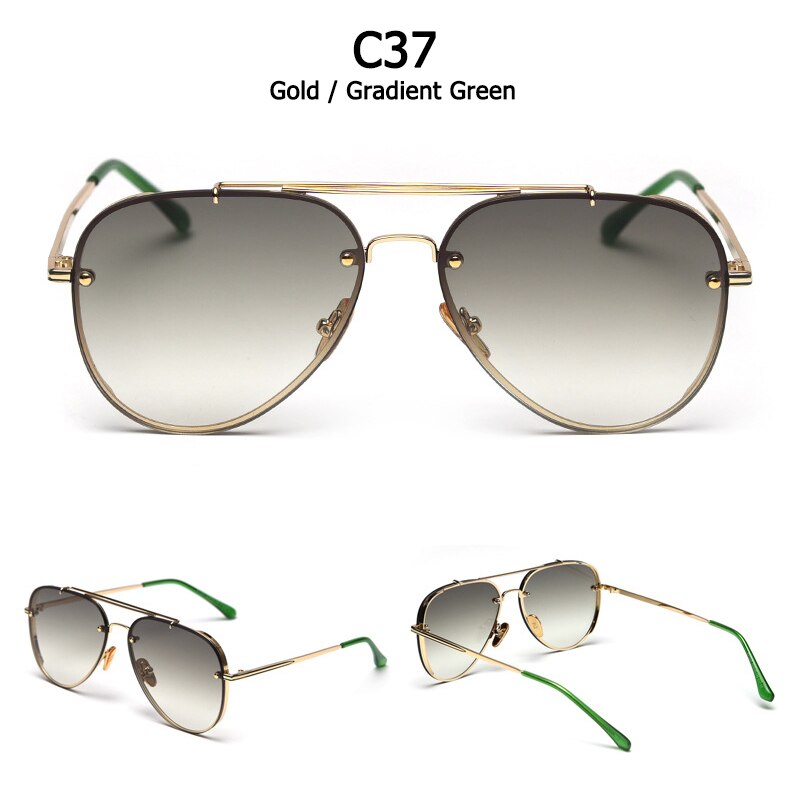 Jackjad top classic pilot style gradient solbriller mænd nitte mærke solbriller oculos de sol  s31247: C37