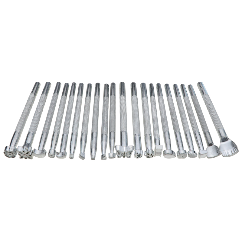 20pcs DIY Legering Metal Leather Working Saddle Maken Gereedschap Set Carving Leather Craft Postzegels Set Leathercraft Staming Solide Metalen