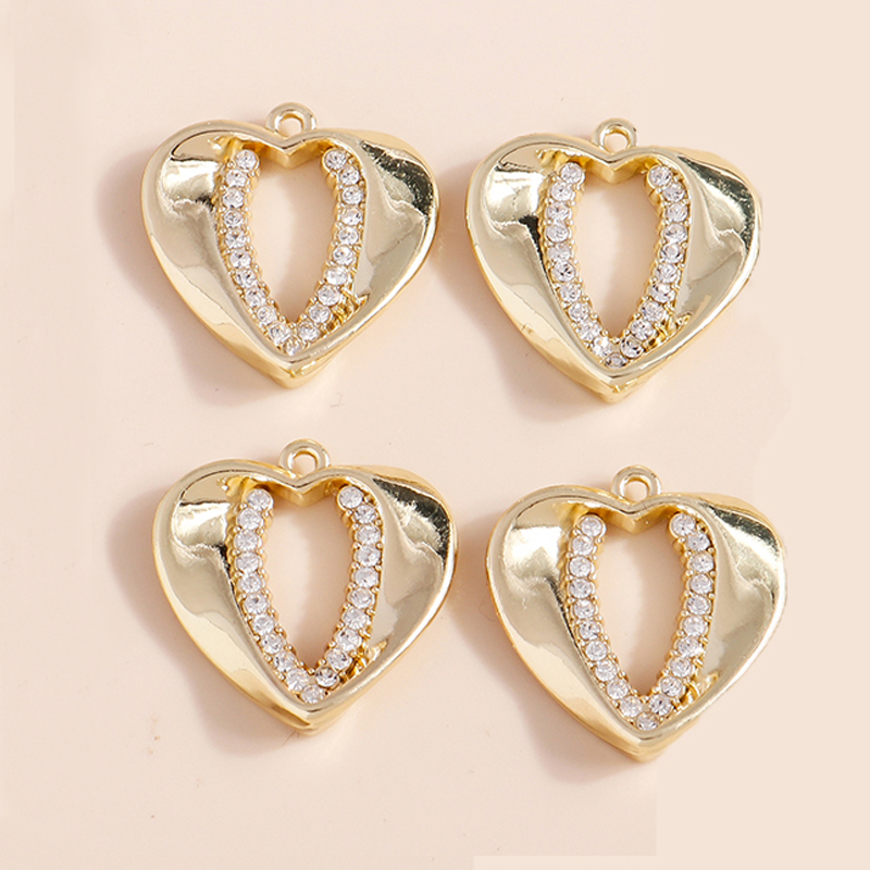 5 pezzi di perle d'imitazione cuore d'amore connettori pendenti per gioielli fai da te creazione di collane fatte a mano bracciali orecchini ciondoli artigianali: Viola