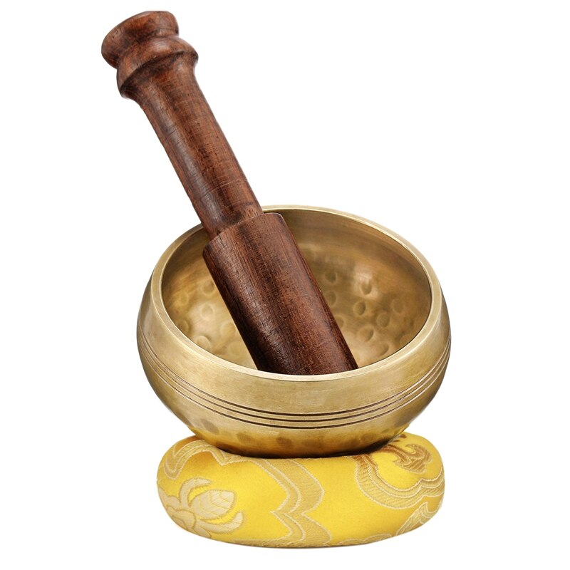 3.2 Inch Tibetan Singing Bowl Zen Meditation Yoga Meditation Bowl Wooden Stick Cushion