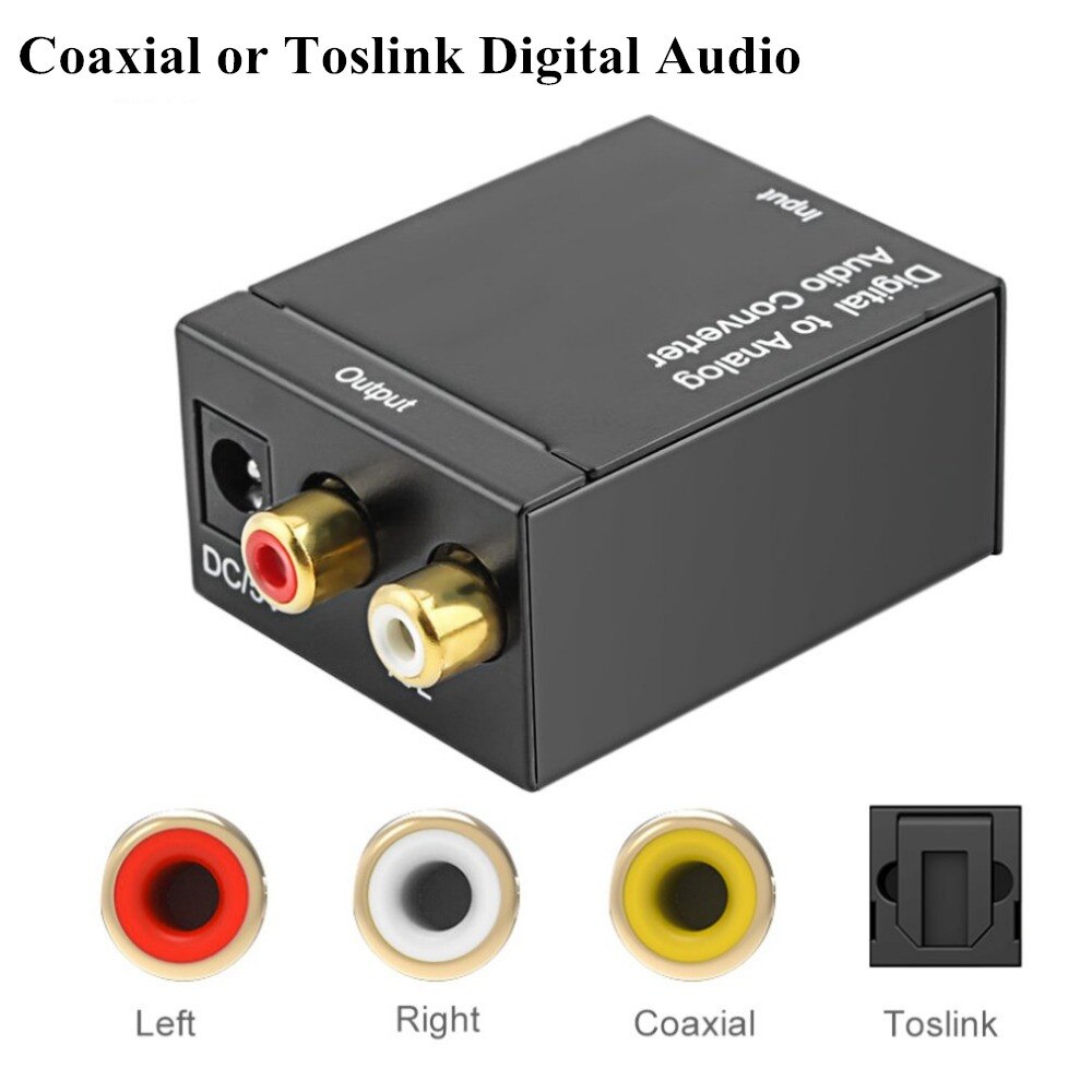 Digitaal Naar Analoog Audio Converter 3.5Mm Jack 2 * Rca Versterker Decoder Glasvezel Coaxiale Signaal Naar Analoog Dac spdif Stereo