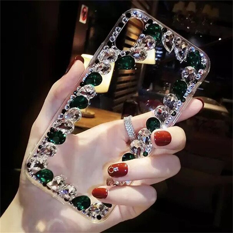 Szkło kryształowe etui z kryształem górskim dla Xiaomi Redmi 8 8A przypadki kolorowe Shinny szklany kamień Cobar wyczyść Telefon Kilifi Funda Coque