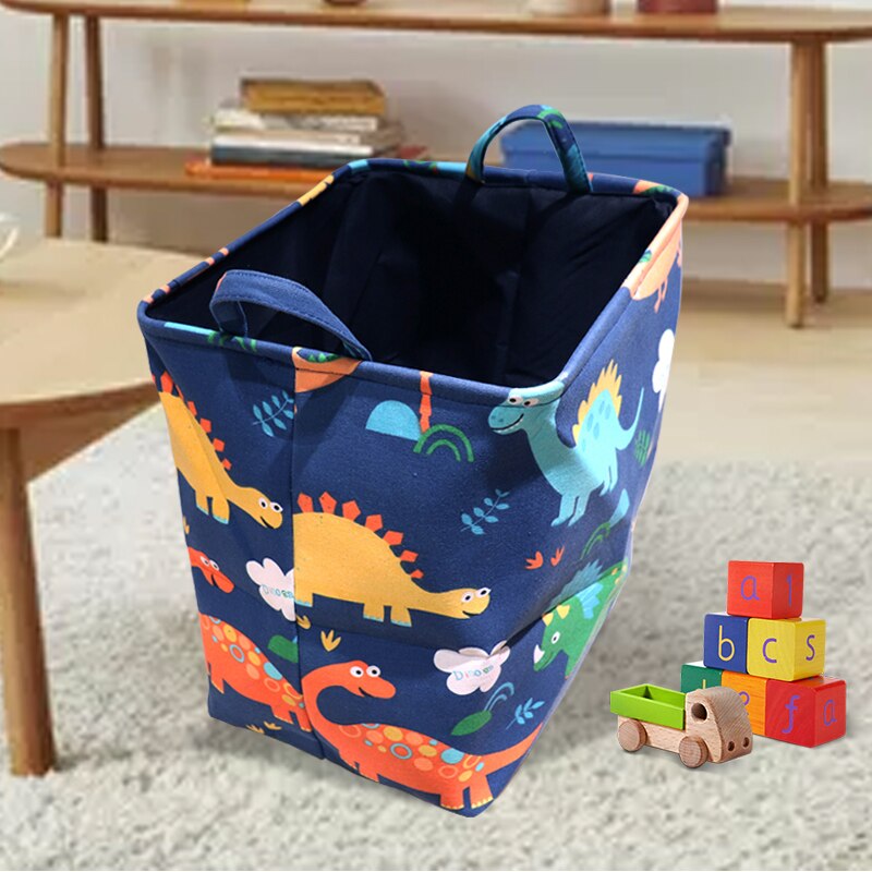 Sød dinosaur tegneserie vasketøjskurv foldbar snavset tøj opbevaring organisator børn legetøj samling opbevaringskasse