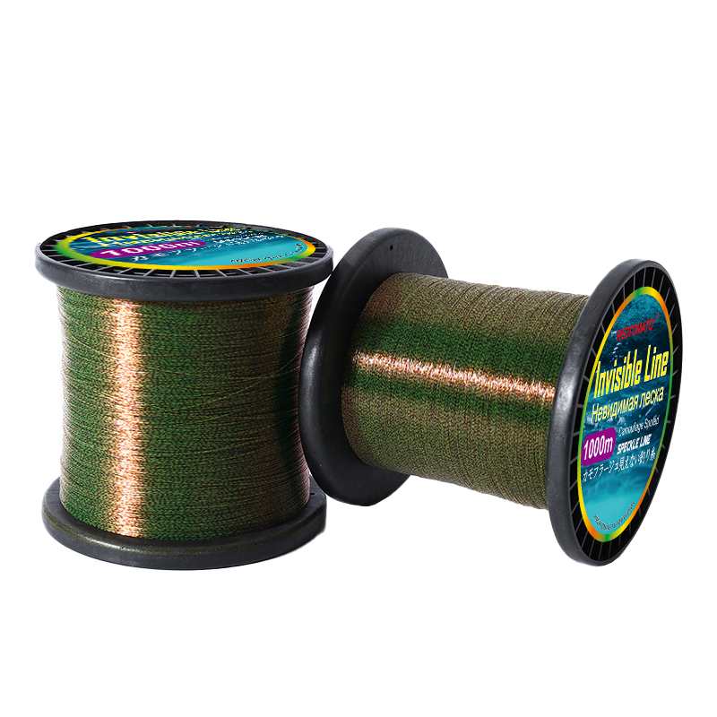 Linea di pesca rivestita in fluorocarbonio 1000M Linea invisibile Accessori per la pesca in nylon affondante maculato super resistente