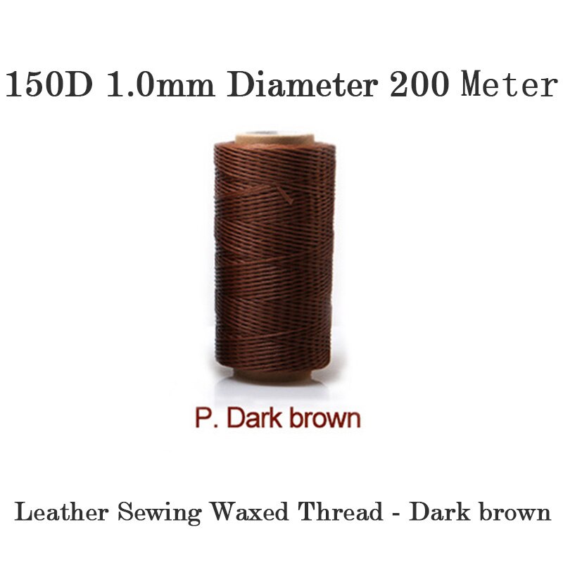 Stitcher Sewing Awl Hand Stitcher Repair Tool Kit Leather and Heavy Fabrics Stitching Belt Strips Shoemaker Tools: Dark brown thread