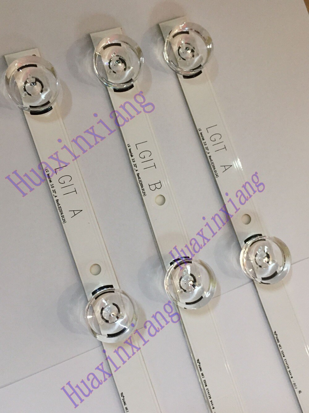 Bandes LED compatibles for LG 32LB552U 32LF632V 32LF650V 32LF630V 32LF6309 UOT LGIT AB DRT 3.0 32 6916L-1974A 1975A 2223A 2224A 2406A 2407A (Color : 3PCS