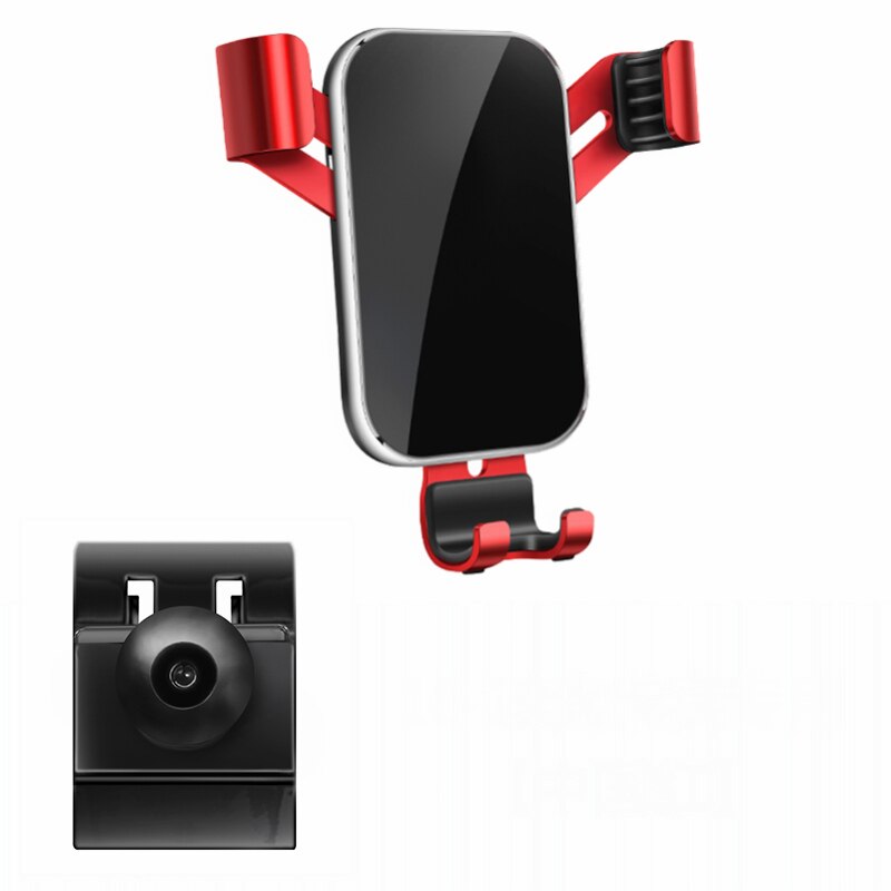 Houder Voor Mitsubishi Eclipse Cross Plastic Legering Carbon Auto Bracket Mobile Phone Holder Air Vent Mount Stand: red