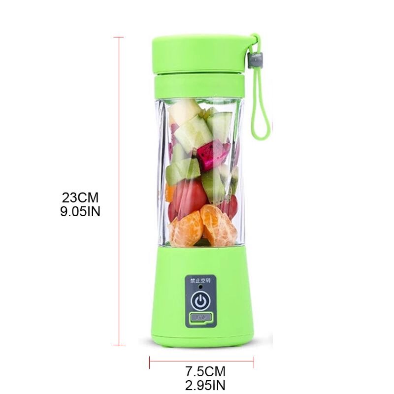 6 Blades Portable Blender Electric Blender USB Rechargeable Juicer Cup Mix Extractor Fruit Smoothie Maker Cup Bottle and Cover