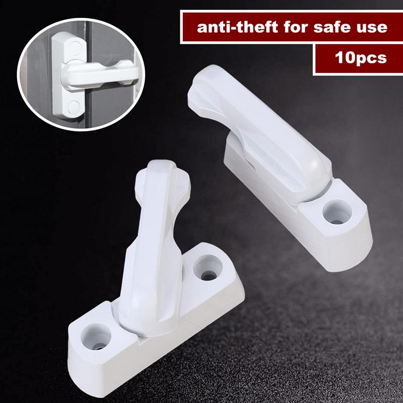 10pcs Window Lock Extra Security UPVC Window Lock Plastic UPVC Windows Door Sash Jammers Extra Security Lock