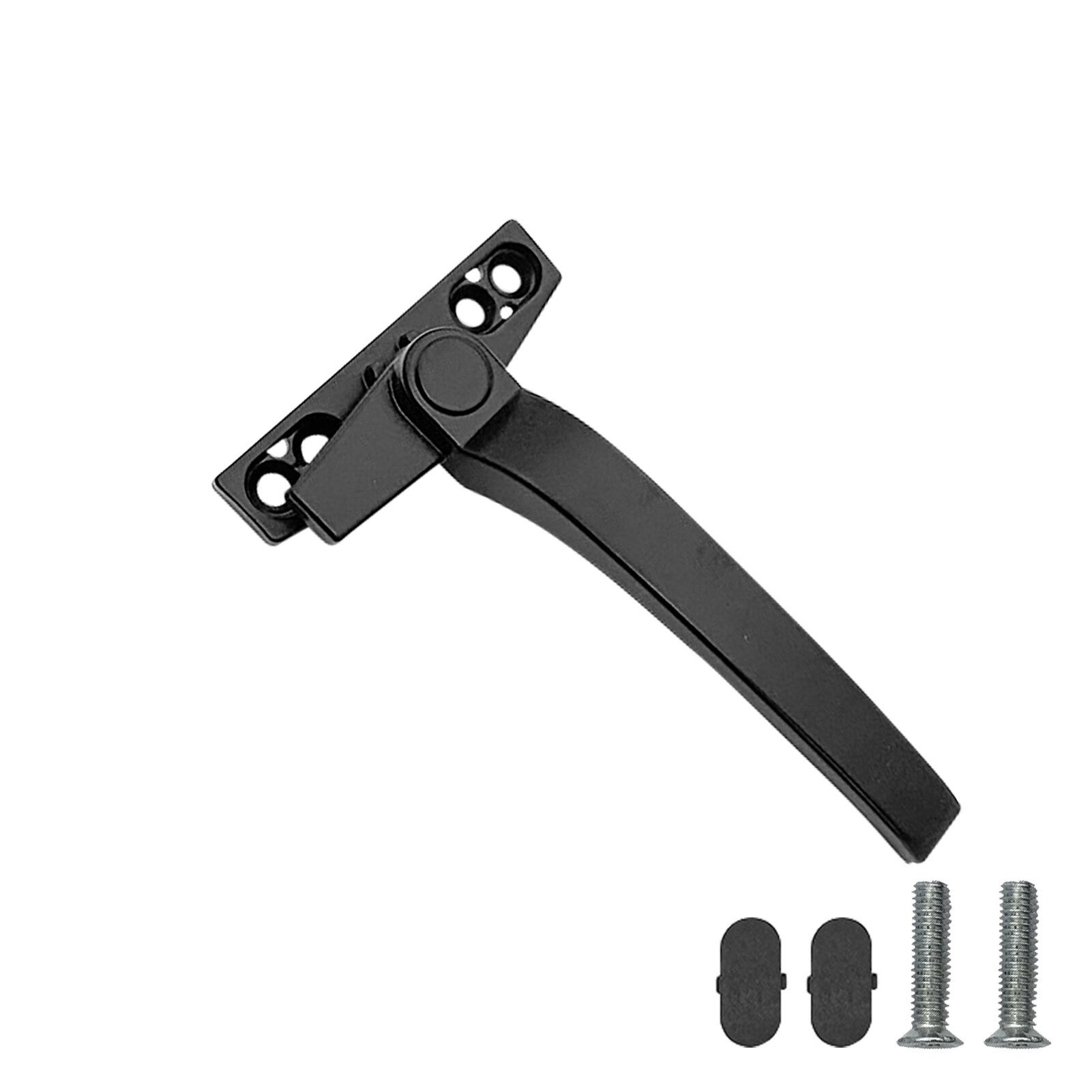 Levier de fenêtre en alliage d&#39;aluminium, matériel facile à installer, pour maison et bureau, verrouillage à battants avec vis, sécurité universelle gauche droite: Right / Black