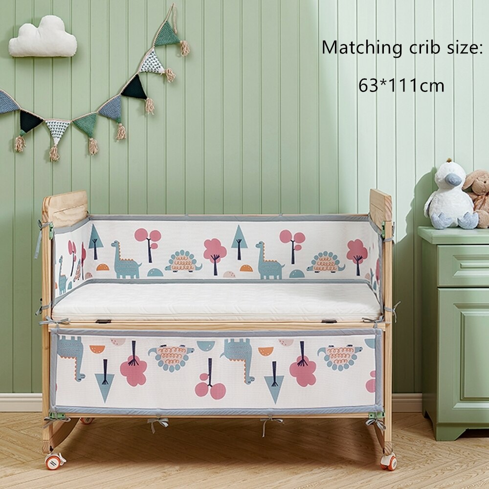 Bc Babycare Peuter Bed Bumpers Dieren Print Ademend Dikker Mesh Bumper Crib Protector Cot Pasgeborenen Bedding Set Room Decor: D 63-111