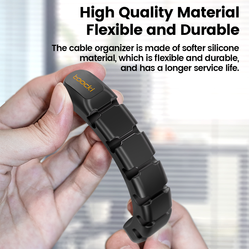 Toocki kabel organisator management loch halter usb desktop silikon wickler flexible kabel management clips für maus tastatur