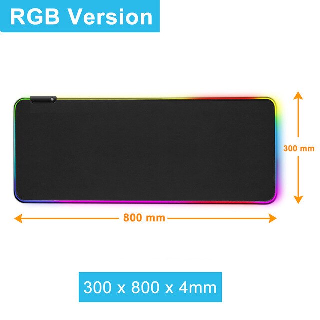 RGB Gaming Mouse Pad LED Backlit Carpet Big size Game Keyboard Mousepad XXL Carpet Surface Mause Pad Keyboard Desk Mat: 300x800x4mm