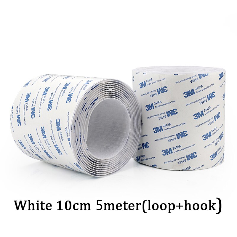 5Meter/Pairs Strong Self adhesive Hook and Loop Fastener Tape nylon sticker velcros adhesive with Glue for DIY 20/25/30/38/50mm: White 10cm