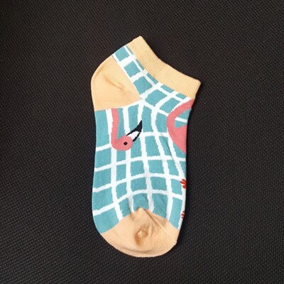 5pairs/lot Cotton Flamingo Socks Women Colorful Harajuku Funny Flamingo Women Kawaii Happy Comfortable Motion Sock