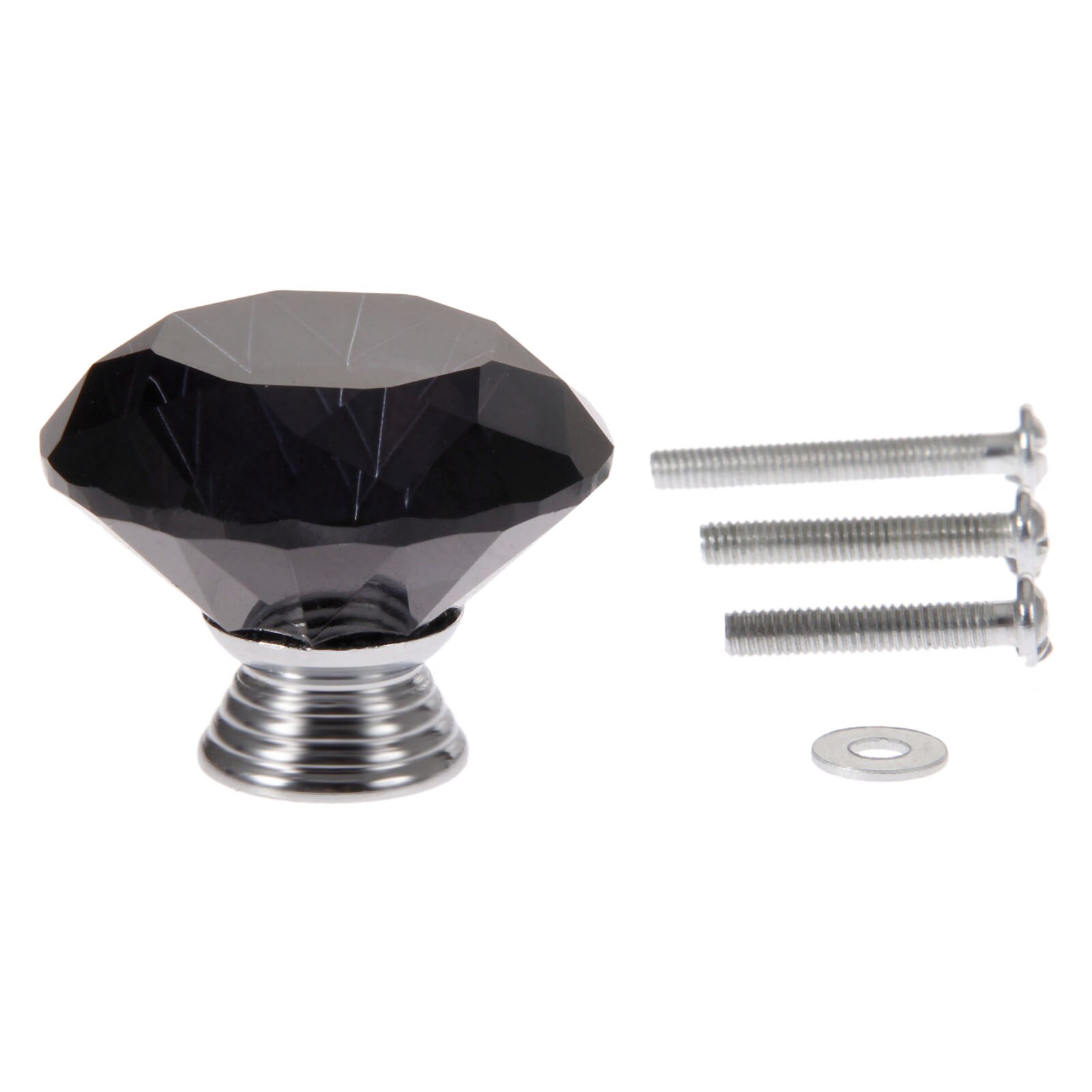 1x 40mm sorte krystallglass knotter skap skuff trekke kjøkken skap dør garderobe håndtak maskinvare