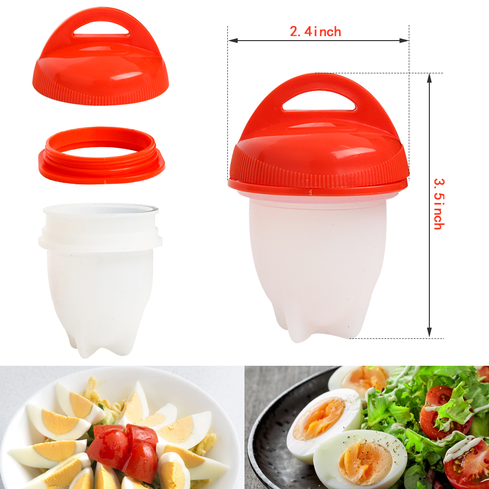 6 st äggkokare silikon tjuvfiskare non-stick äggkokare avdelare kokt äggkopp multifunktionell äggångare kökstillbehör