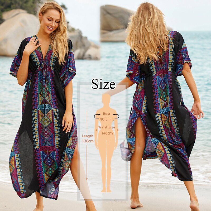 Cotton Beach Cover up Kaftans Sarong Bathing Suit Cover ups Beach Pareos Swimsuit Cover up Womens Swim Wear Beach Tunic #Q641: Q645-641