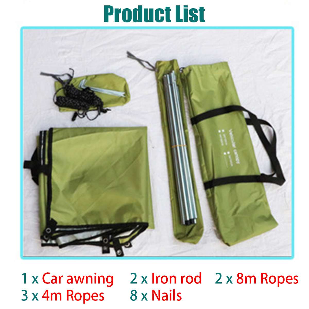 Portable Car Side Awning Camping Army Green Side Car Roof Oxford Cloth SUV Shelter Shade Waterproof Accessories Car Sunshelter