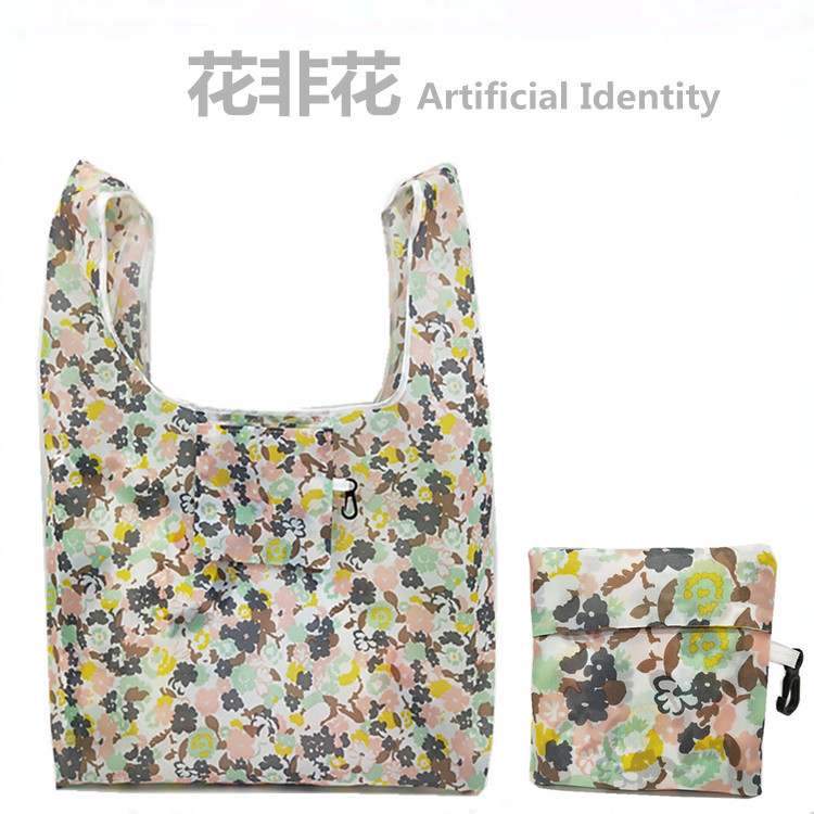 Portable Square Bag Reusable Storage Bag Fashionable Low Carbon Polyester Shopping Bag Storage Portable Strawberry Folding Bag: 8