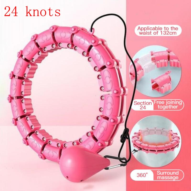 Yoga Smart Sport Hoops Fitness Einstellbar Smart Sport Kreis Die Dünne Taille Übung Ausrüstung 24 Abnehmbare Knoten Massage: Brown