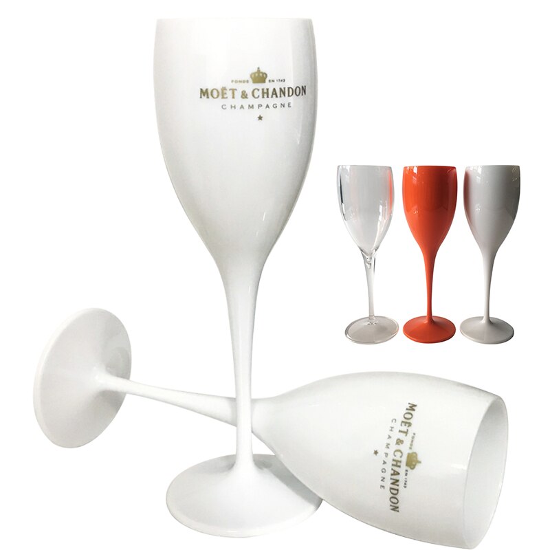 Plastic Champagne Cup, Vaatwasser Wasbare Plastic Beker, Wit Acryl Transparant Glas, Beker