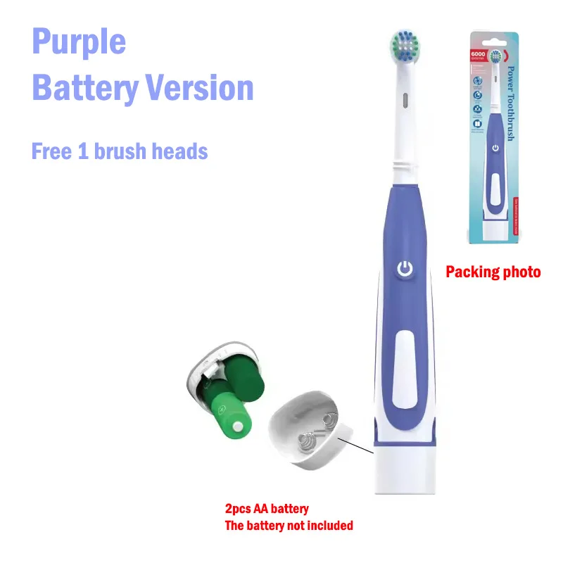 Cepillo de dientes eléctrico sónico redondeado, cepillo de dientes vibratorio 3D, rotación, cuidado de las encías, cabezales de cerdas suaves, batería, blanqueamiento dental: Negro