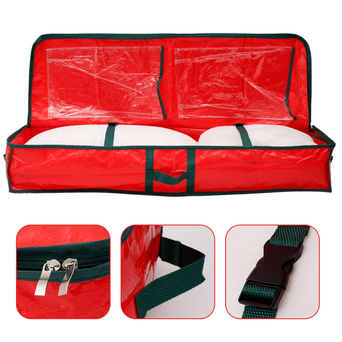 Christmas Wrap Storage Bag Waterproof Underbed Storage Organizer with Reinforced Handles Xmas Wrapping Paper Storage Box
