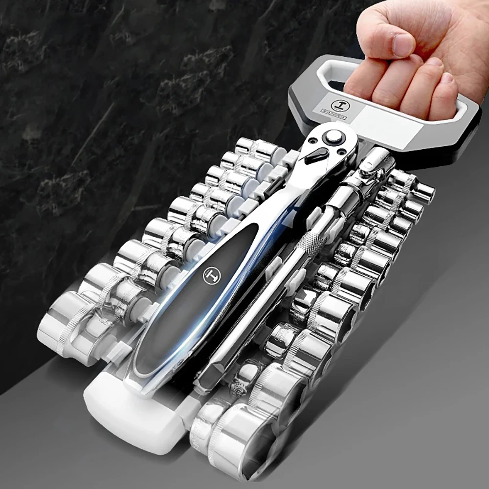 Skrallenøkkel 72- tenners forlengende teleskopiske skraller pipenøkler verktøyplate håndtak verktøysett tilbehør