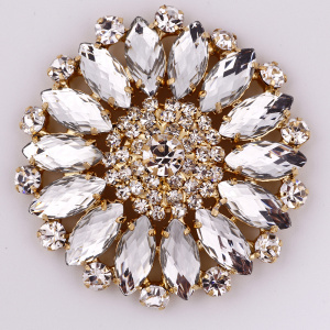 Big Size Rani Pink Flower Round Rhinestones Booti Pack Of 10 For God Cloths Decorations & DIY Craft
