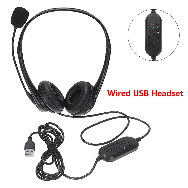 Simple Wired USB PC Headset W/ Microphone Noise Cancelling Light And Portable For Business Office Laptop