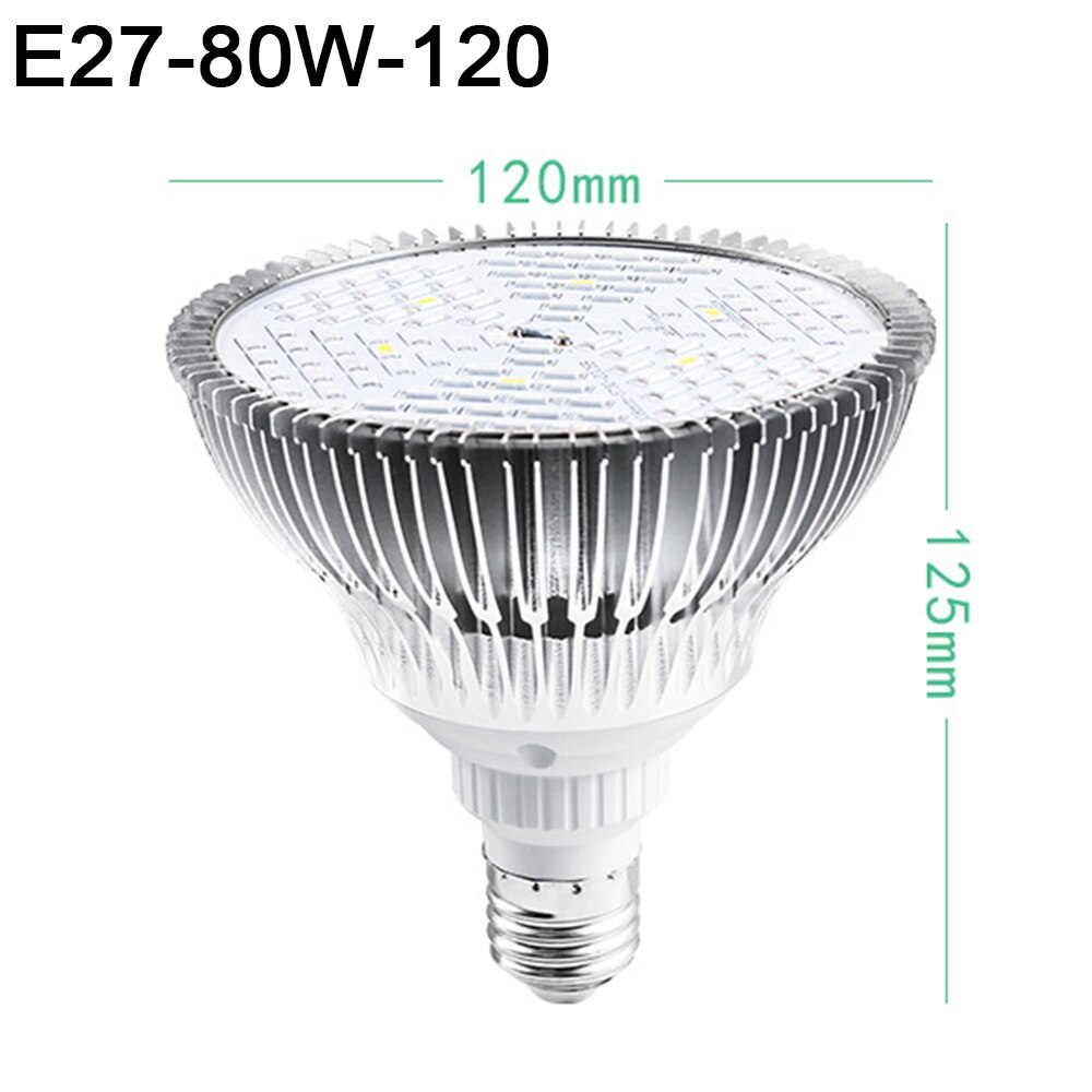 LED Grow Light E14/ E26/ E27 Full Spectrum Plant Lamps Bulb For Hydroponics Plants Flower Seed Starting Indoor 30W/50W/80W/100W: E27 80W-120 beads