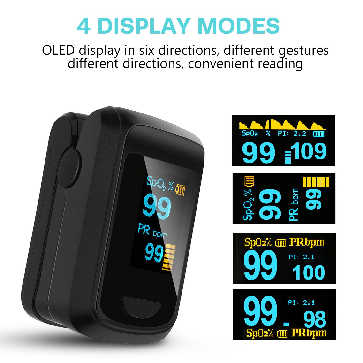 Fingertip Pulse Oximeter Digital LED Display Monitor Measurement for SpO2 Home DAG-ship
