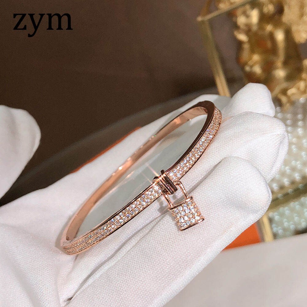 Popular brand lock Bracelet 5A zircon gold material European and American bracelet women's Bracelet