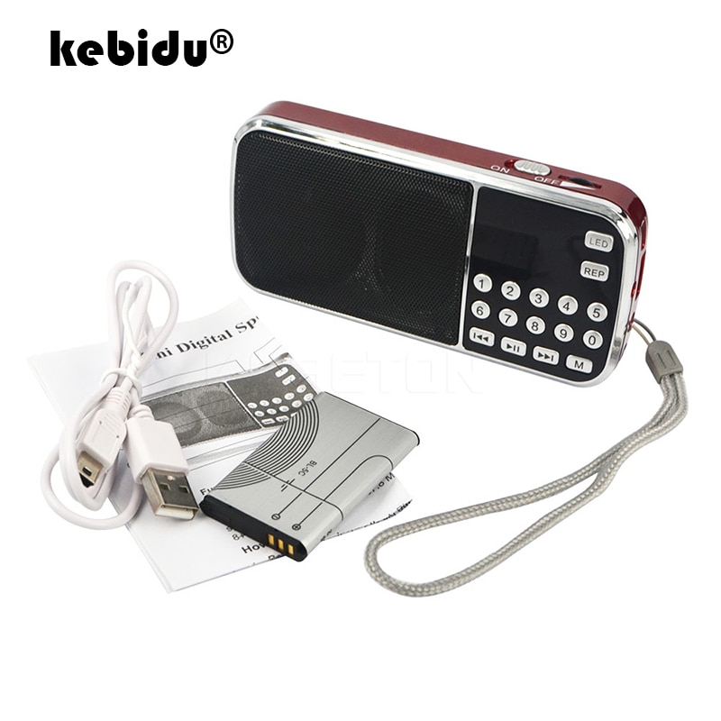 Kebidu Draagbare L-088 Micro Sd Tf Card Fm Radio Hifi Oplaadbare Muziekspeler Dubbele Luidspreker Mini Speaker MP3