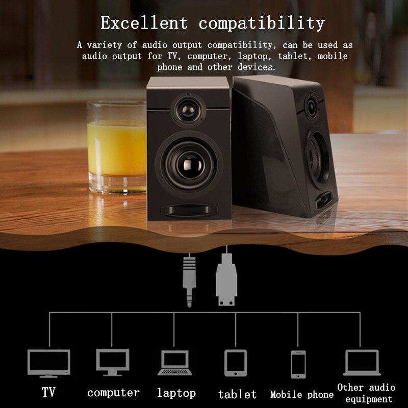 HiFi Pc Computer Boombox Laptop USB2.0 Mini Luidspreker Subwoofer Sound Speaker Muziek Altavoz Portatil De Gran Potencia F4027C