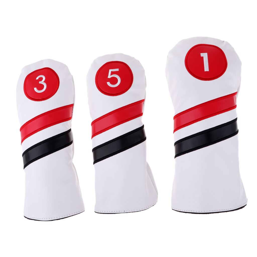 Golf Verein #1 #3 #5 Holz Headcovers Fahrer/Fahrrinne Rettungs Wald / hybrid PU Leder Kopf abdeckungen einstellen Schutz