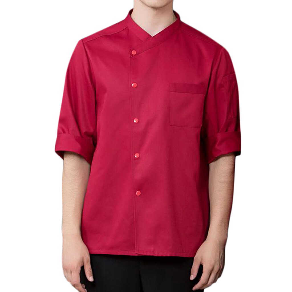 3/4 Sleeve Chef's Coat Jacket Kitchen Cook Coat Uniforms Unisex