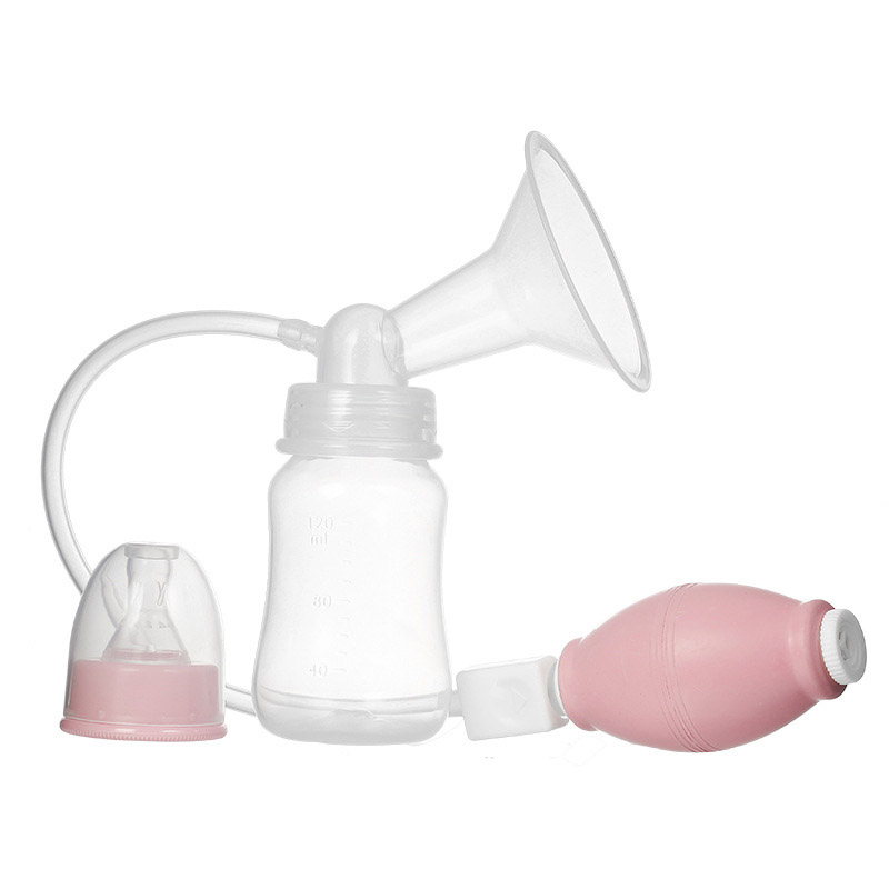 Dubbele Handkolf Krachtige Tepel Zuigkracht Borstkolf Met Baby Melk Fles Koude Warmte Pad Tepel Moedermelk Collector: Pink